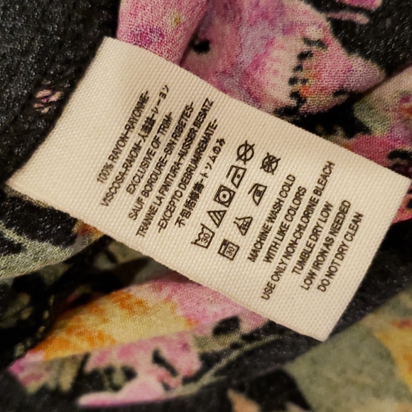 FREE PEOPLE Alora Black Floral Print Mini Dress sz 4 Women's Minidress - Picture 8 of 16